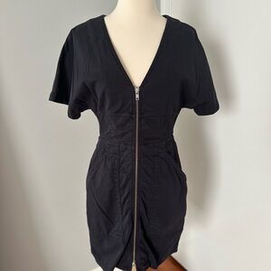 ALC Black Flutter Sleeve V-Neck Mini Dress